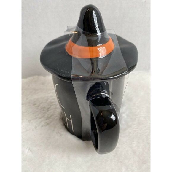Rae Dunn BASIC WITCH Black Topper Hat Mug Orange - Picture 4 of 5